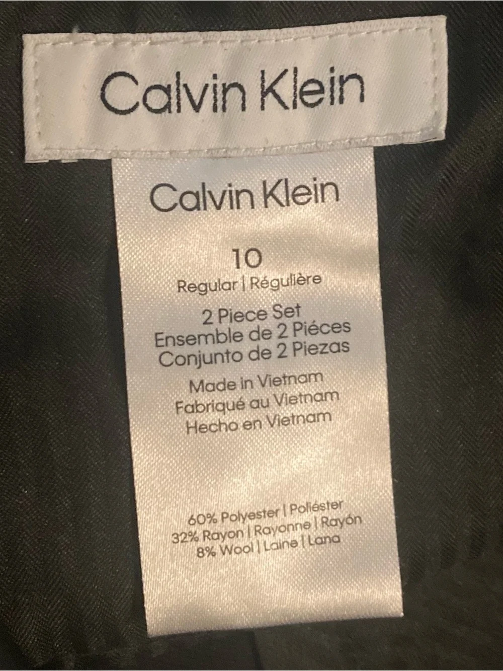Calvin Klein Black Tuxedo Blazer & Trousers Size 10